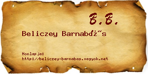 Beliczey Barnabás névjegykártya